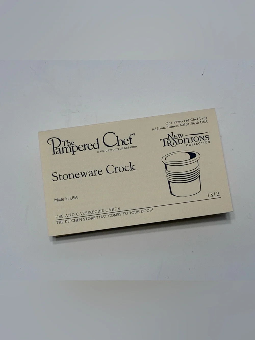 Pampered Chef New Traditions Collection Stoneware Crock Blue NEW